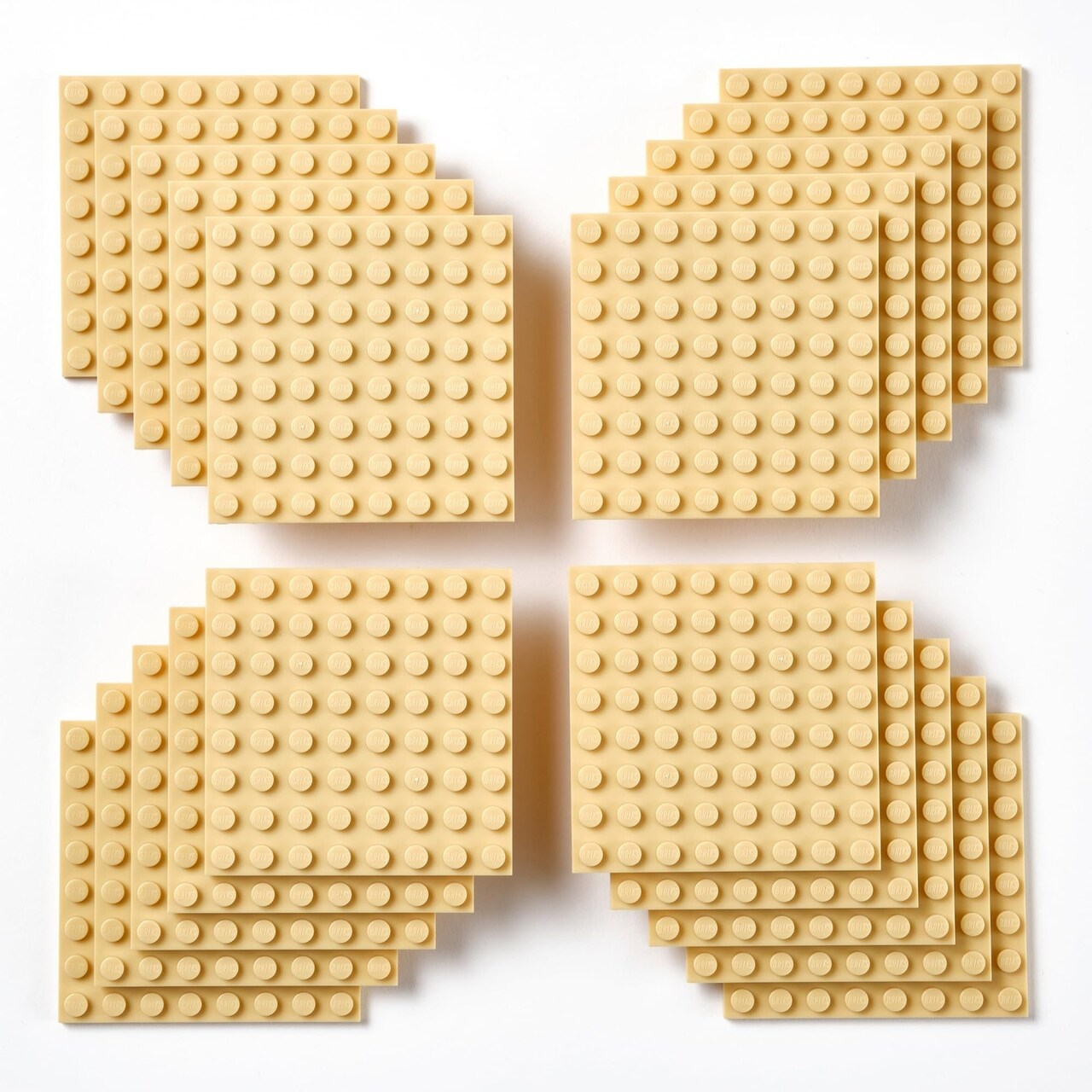 Strictly Briks Classic Building Brick Baseplates, Sand, 20 Pieces, 8x8 Inches, Creative Play Set for Ages 3-14, 100% Compatible with All Major Brick Brands